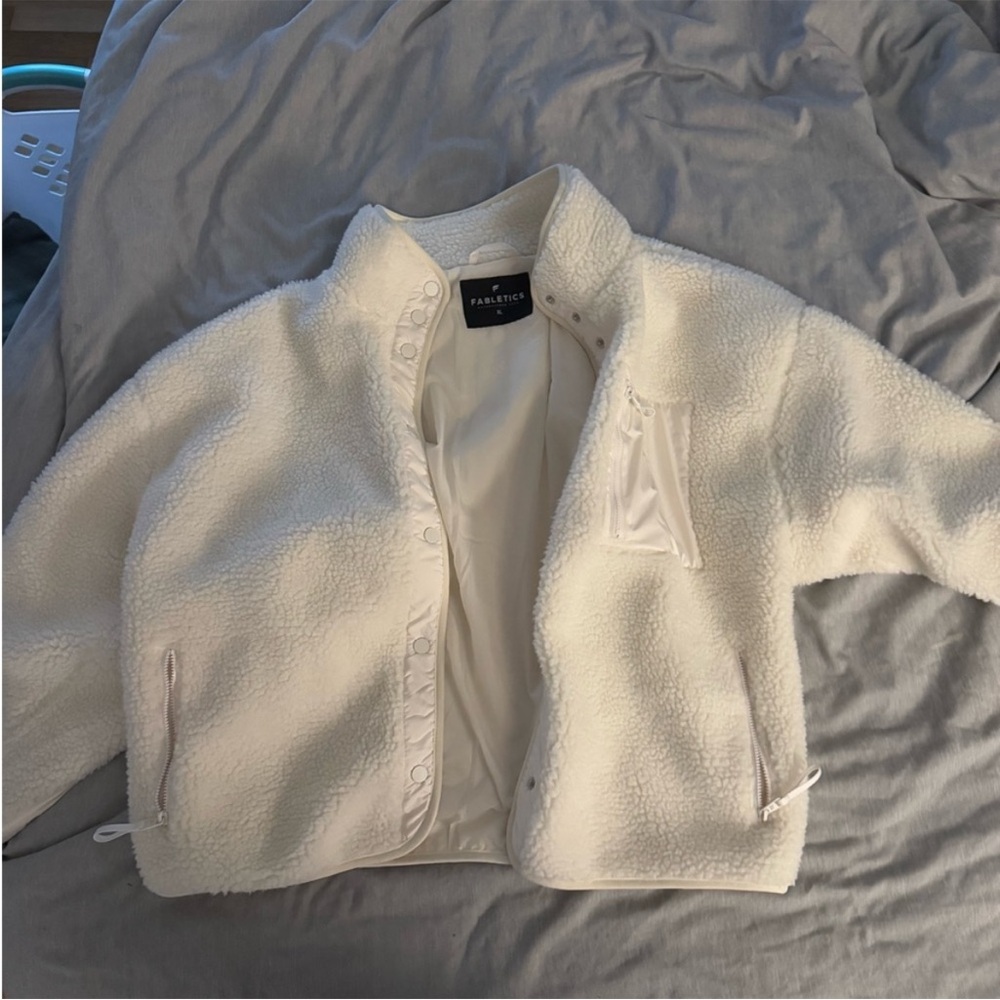 Fabletics Cream Teddy Jacket - image 3